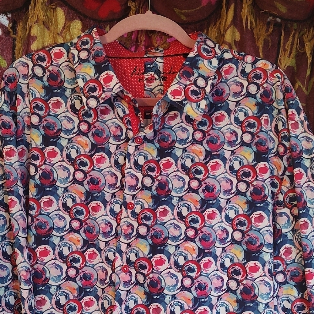 Retro Long Sleeve Button Up Shirt Size 2XL EUC